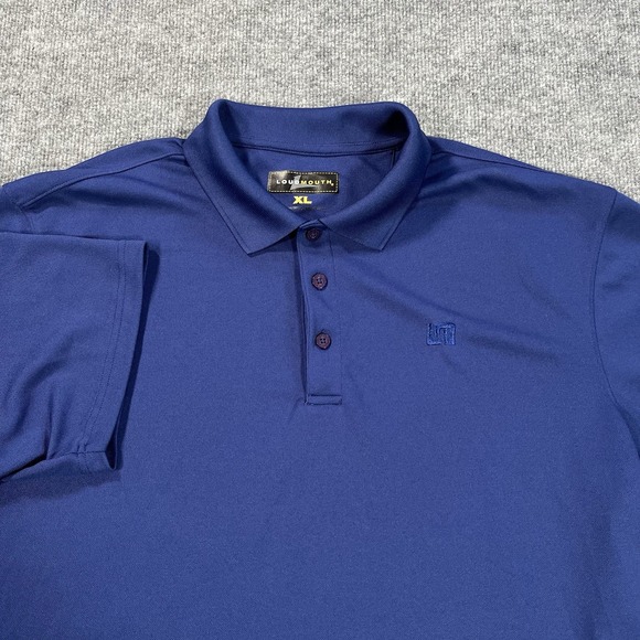 Loudmouth Polo Shirt Mens XL Blue Performance Golf Logo Casual Short Sleeve - Picture 1 of 9